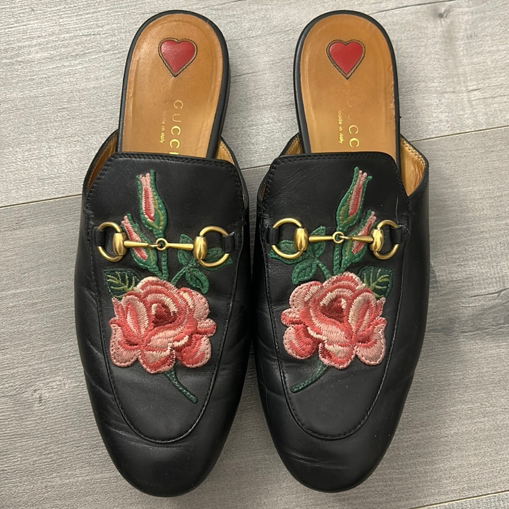 Gucci Embroidered Mules